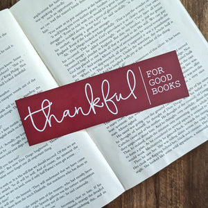 Thankful for Good Books Bookmark