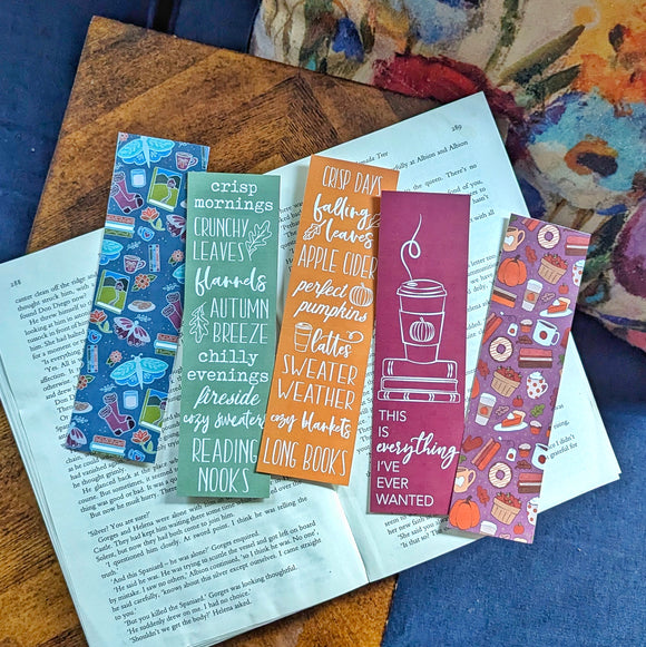 Autumn Sentiments - Bookish Fall Bookmarks