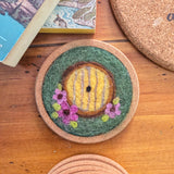 Hobbit Door Hand Felted Coaster