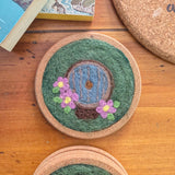 Hobbit Door Hand Felted Coaster