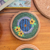 Hobbit Door Hand Felted Coaster