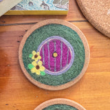 Hobbit Door Hand Felted Coaster