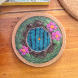Hobbit Door Hand Felted Coaster