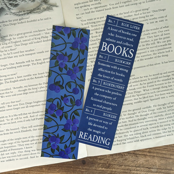 Bibliophile and Blueberries Bookmarks