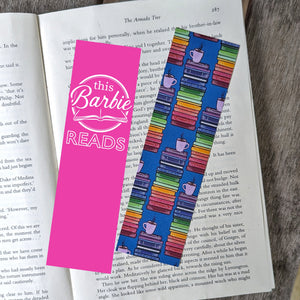 This Barbie Reads and Book Stack Pattern Bookmarks