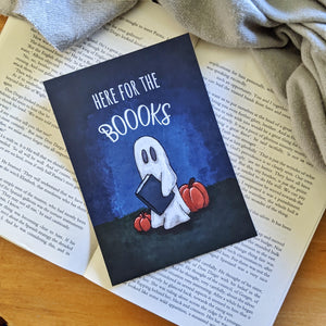 5x7 Bookish Halloween Print -  I'm Here For The BOOOOKS