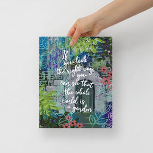8x10 The Secret Garden inspired art print Bookish Abstract Series